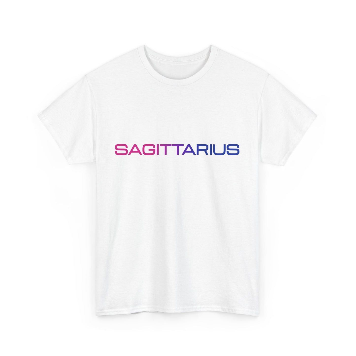 Sagittarius Zodiac Heavy Cotton Tee | Unisex Astrology Shirt, Bisexual Flag Colors, Text Only