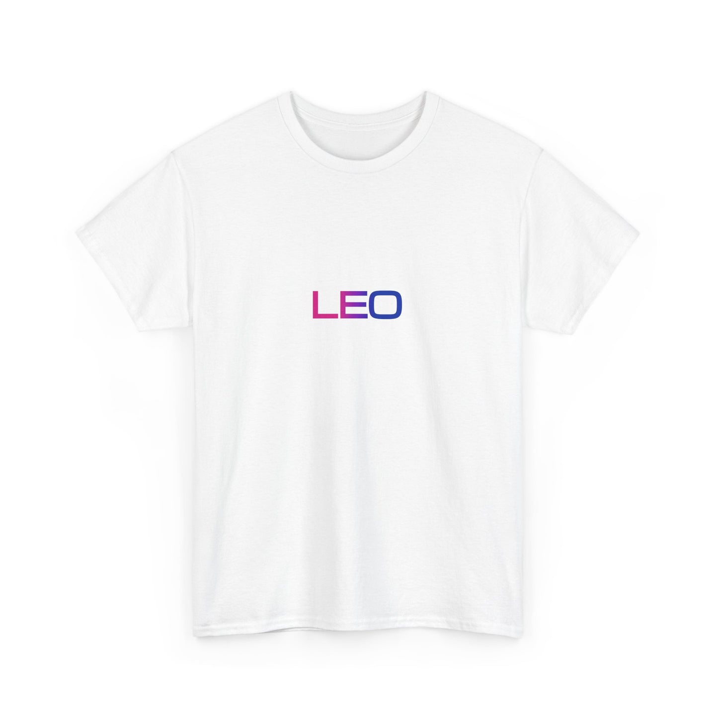 Leo Zodiac Heavy Cotton Tee | Unisex Astrology Shirt, Bisexual Flag Colors, Text Only