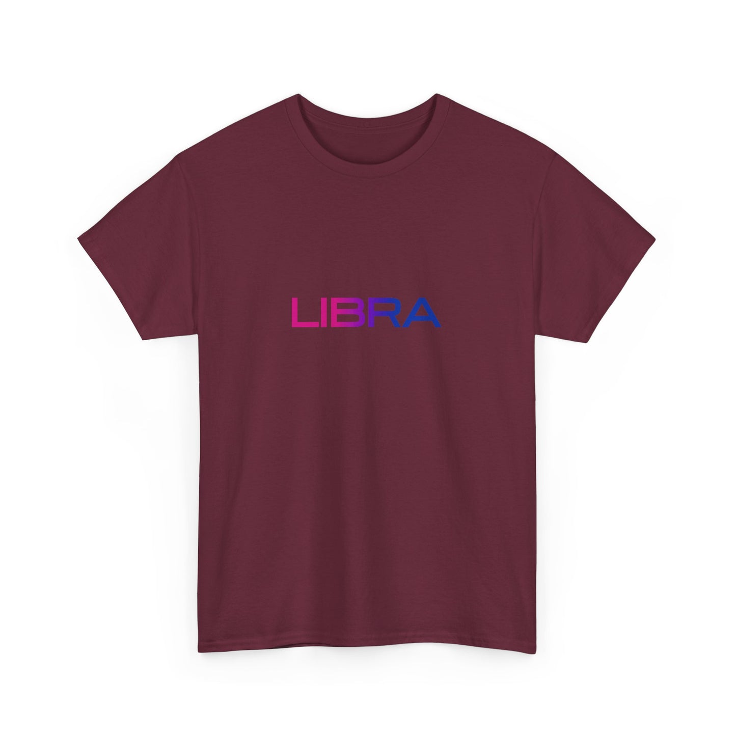 Libra Zodiac Heavy Cotton Tee | Unisex Astrology Shirt, Bisexual Flag Colors, Text Only