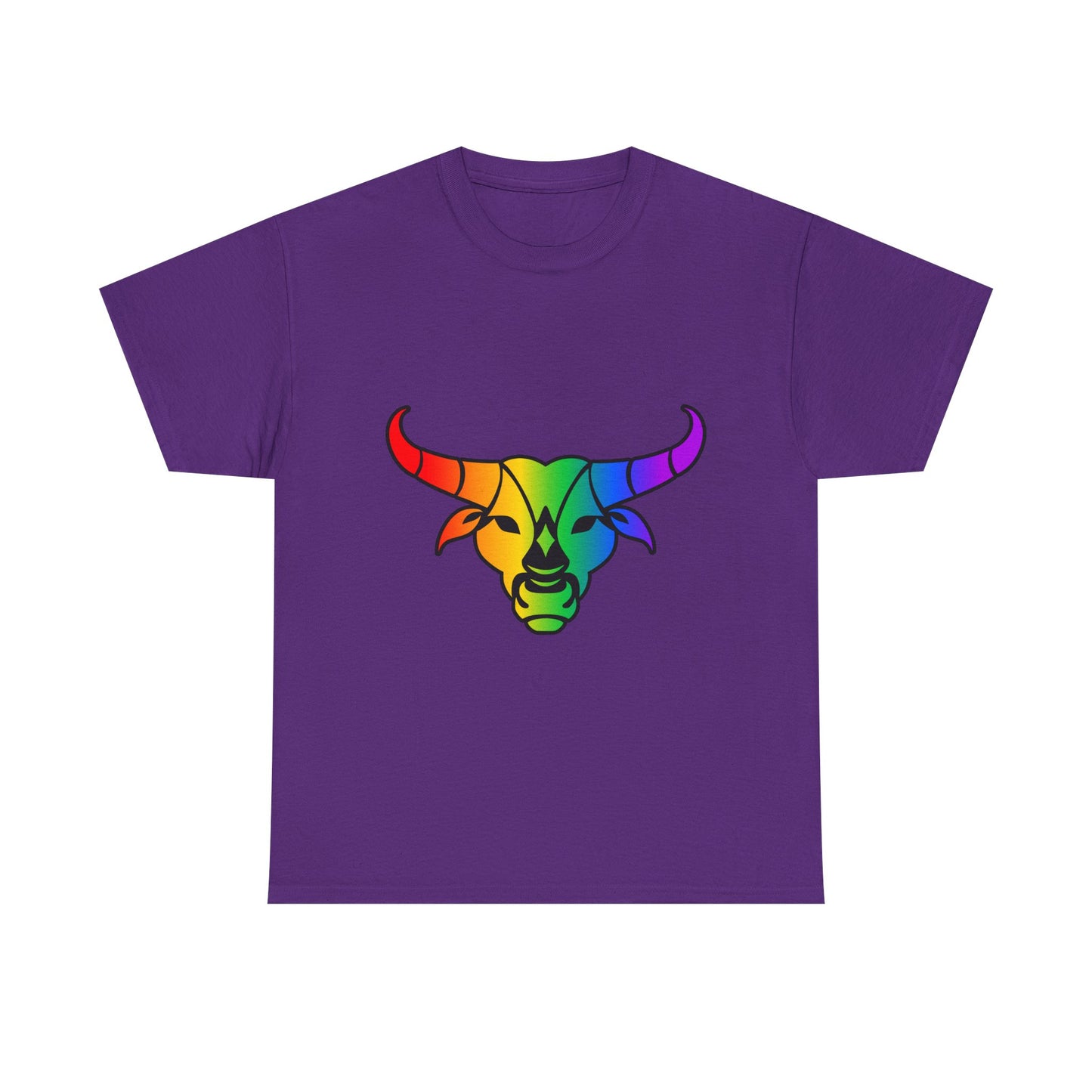 Taurus Zodiac Heavy Cotton Tee | Unisex Astrology Shirt, Classic Rainbow, Image Only