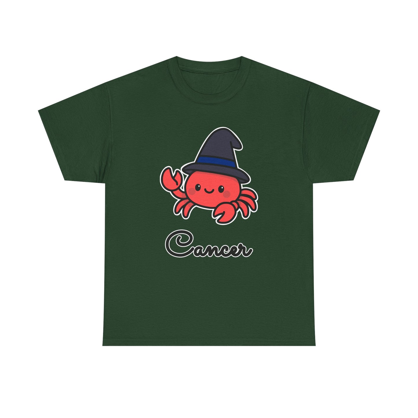 Cancer Astrology T-Shirt – Cute Cartoon Crab in Witch Hat Zodiac Graphic Tee