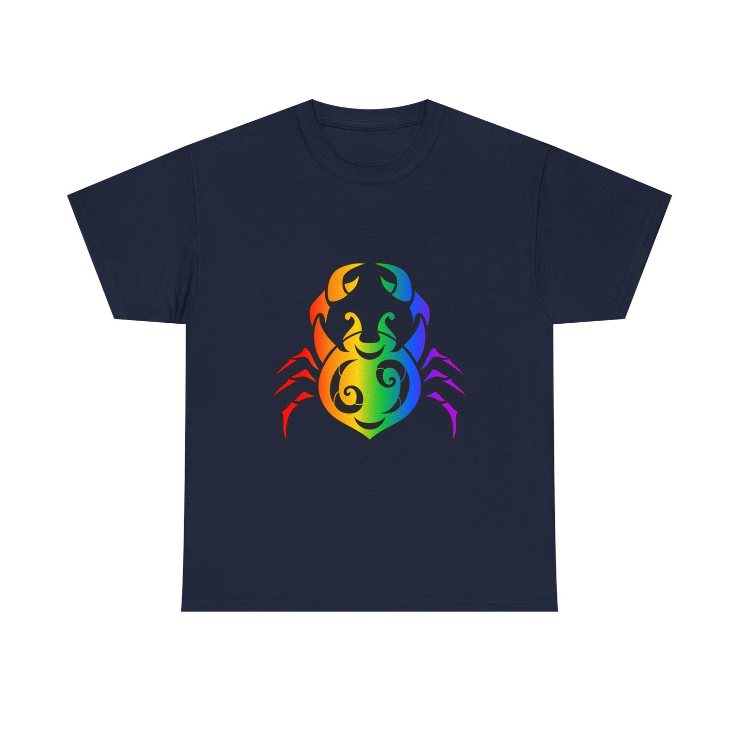 Cancer Zodiac Heavy Cotton Tee | Unisex Astrology Shirt, Classic Rainbow, Image Only