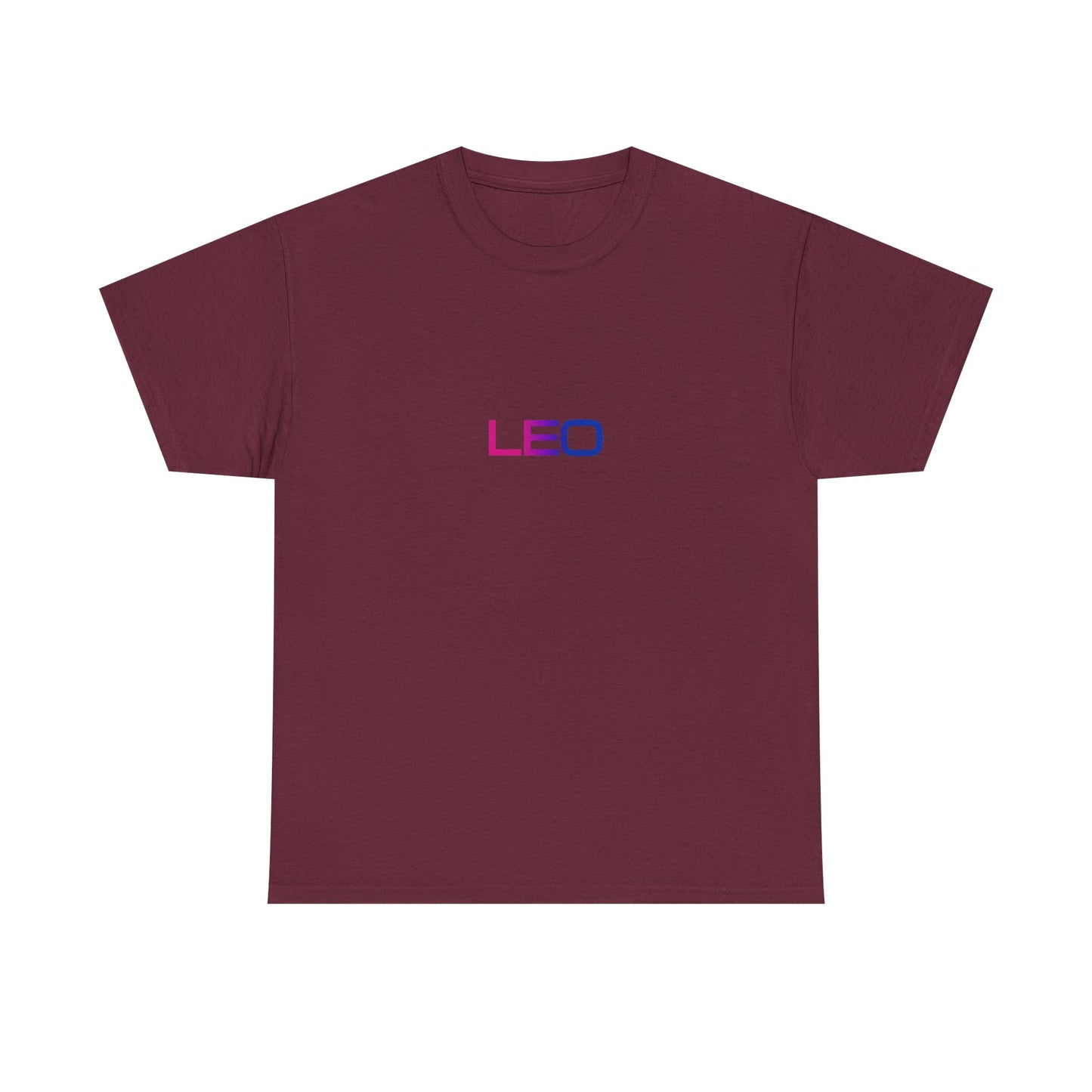 Leo Zodiac Heavy Cotton Tee | Unisex Astrology Shirt, Bisexual Flag Colors, Text Only