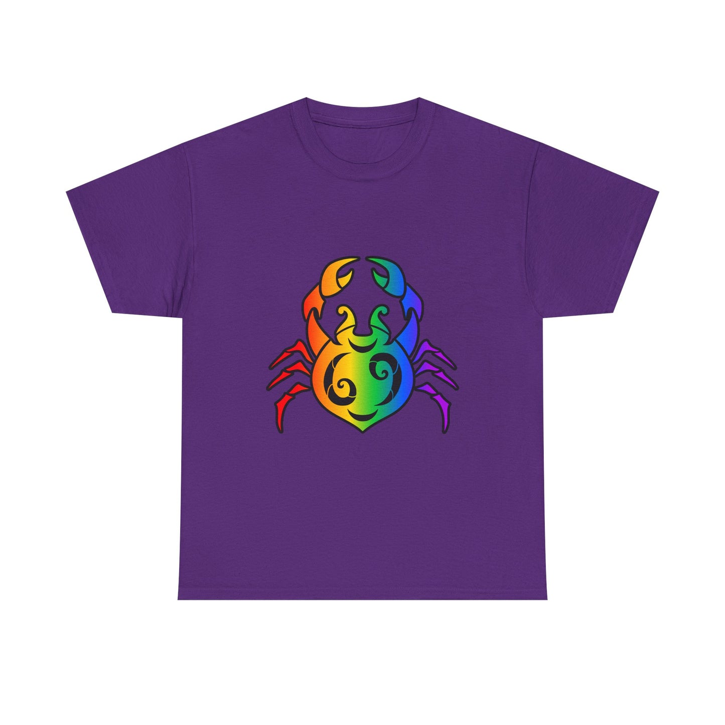 Cancer Zodiac Heavy Cotton Tee | Unisex Astrology Shirt, Classic Rainbow, Image Only