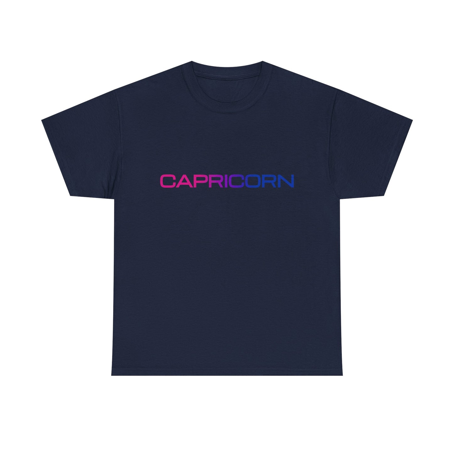 Capricorn Zodiac Heavy Cotton Tee | Unisex Astrology Shirt, Bisexual Flag Colors, Text Only