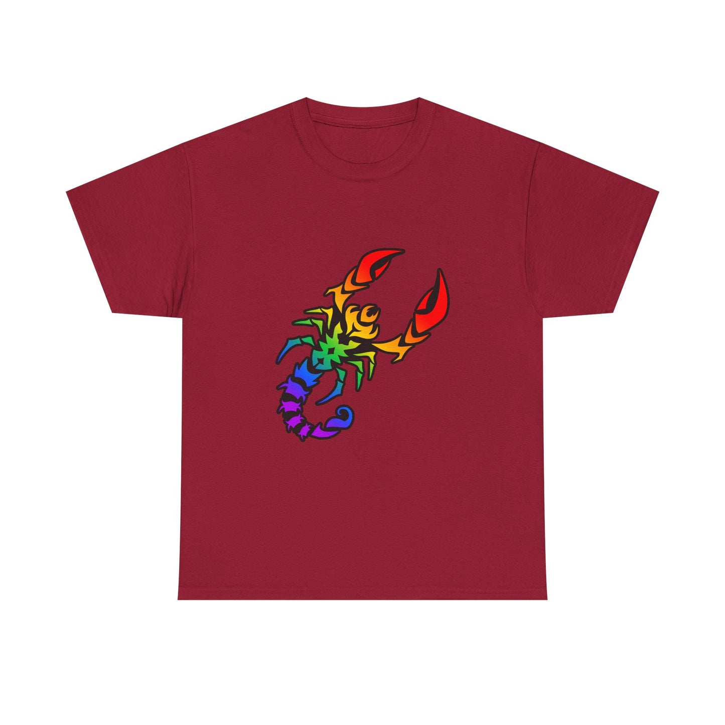 Scorpio Zodiac Heavy Cotton Tee | Unisex Astrology Shirt, Classic Rainbow, Image Only