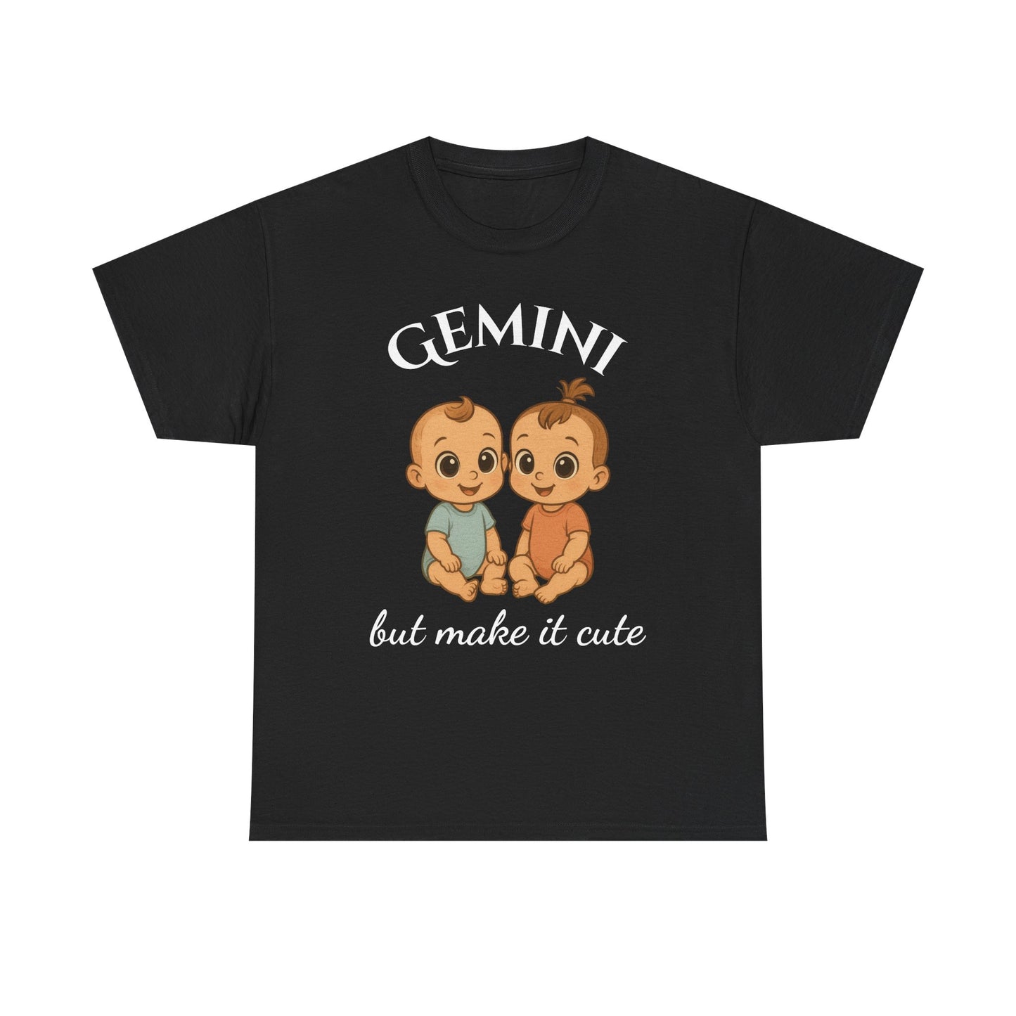 👯 Gemini but Make It Cute – Adorable Gemini Zodiac T-Shirt | Astrology Graphic Tee with Cartoon Twins
