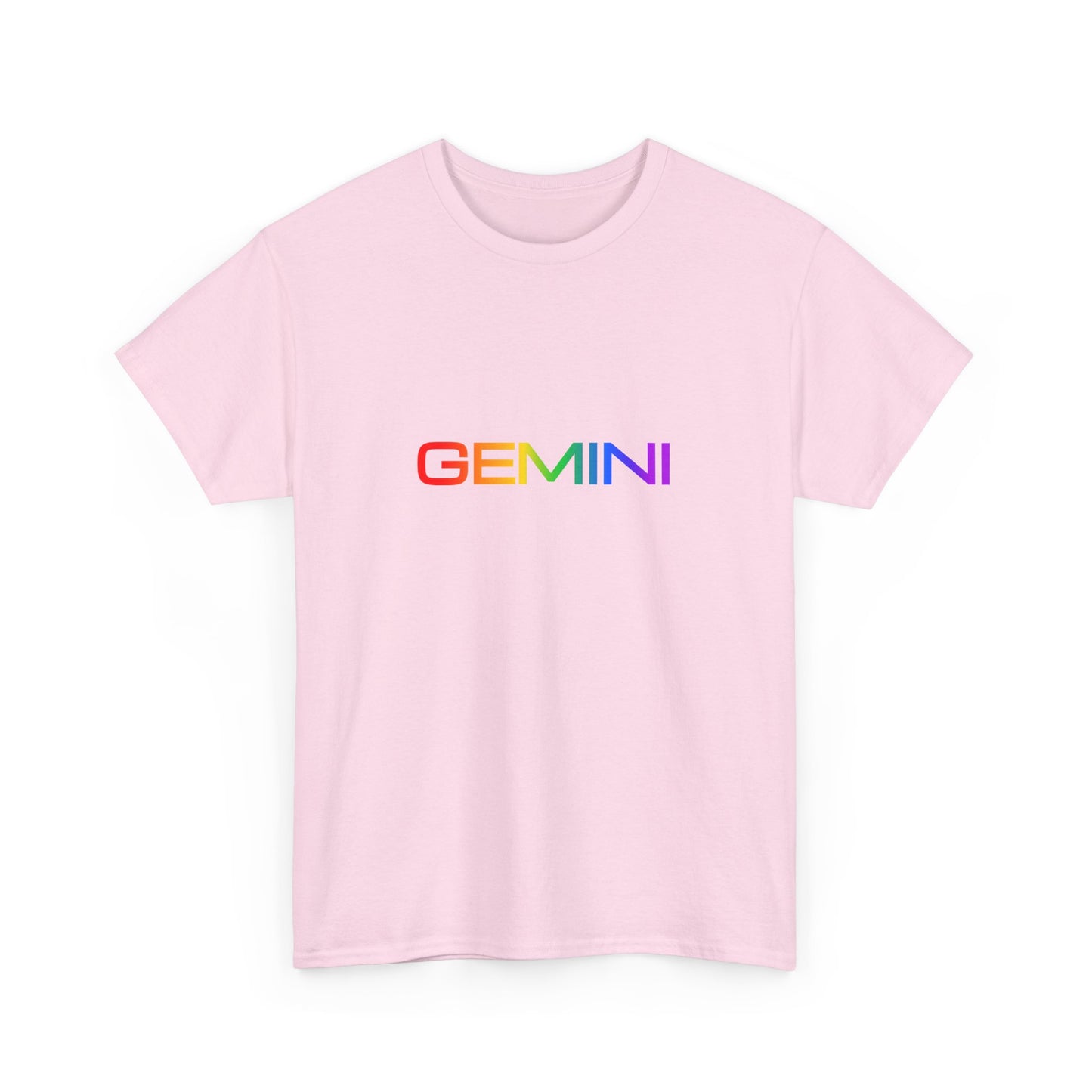 Gemini Zodiac Heavy Cotton Tee | Unisex Astrology Shirt, Classic Rainbow, Text Only