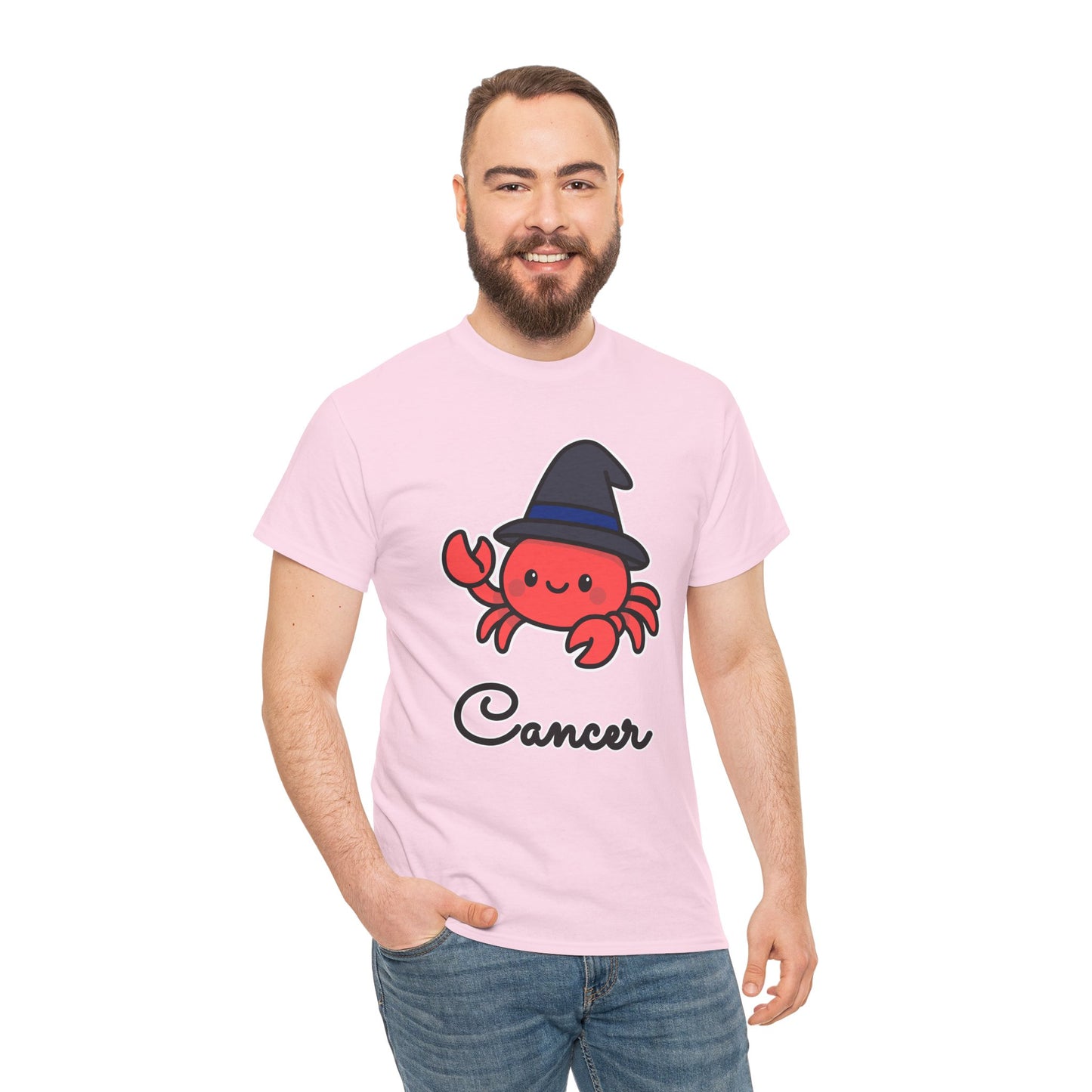 Cancer Astrology T-Shirt – Cute Cartoon Crab in Witch Hat Zodiac Graphic Tee