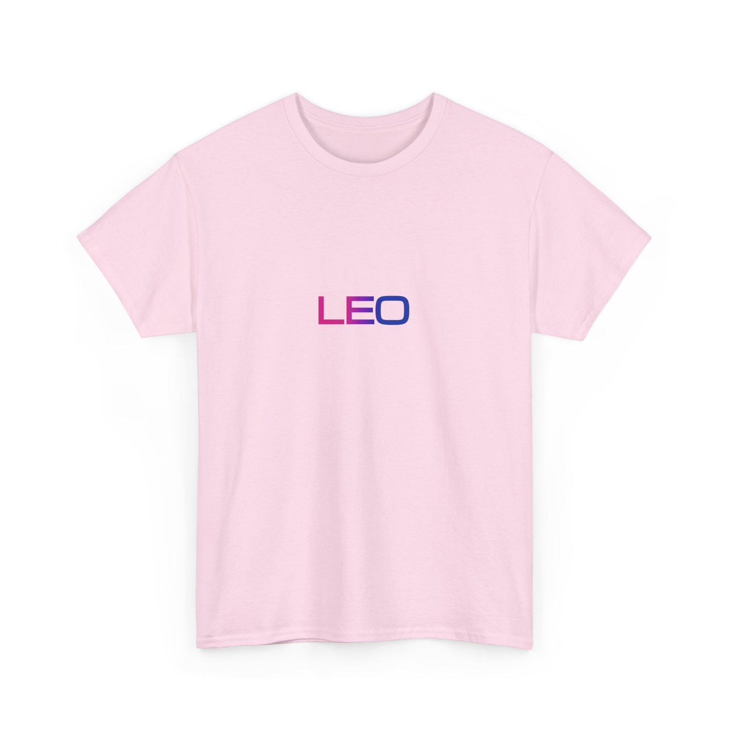 Leo Zodiac Heavy Cotton Tee | Unisex Astrology Shirt, Bisexual Flag Colors, Text Only