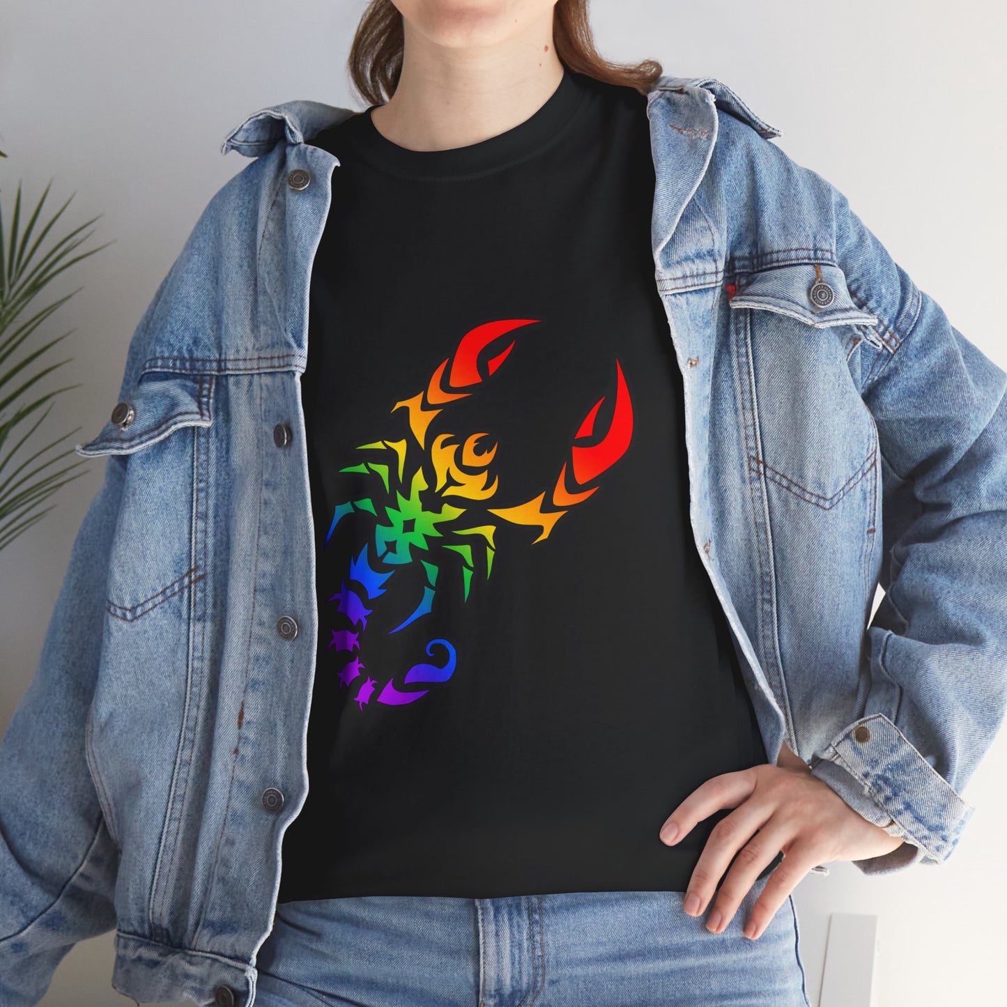 Scorpio Zodiac Heavy Cotton Tee | Unisex Astrology Shirt, Classic Rainbow, Image Only