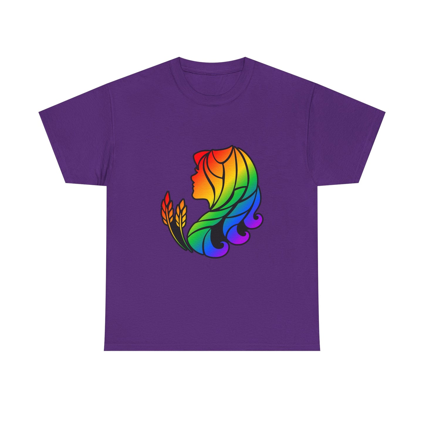 Virgo Zodiac Heavy Cotton Tee | Unisex Astrology Shirt, Classic Rainbow, Image Only