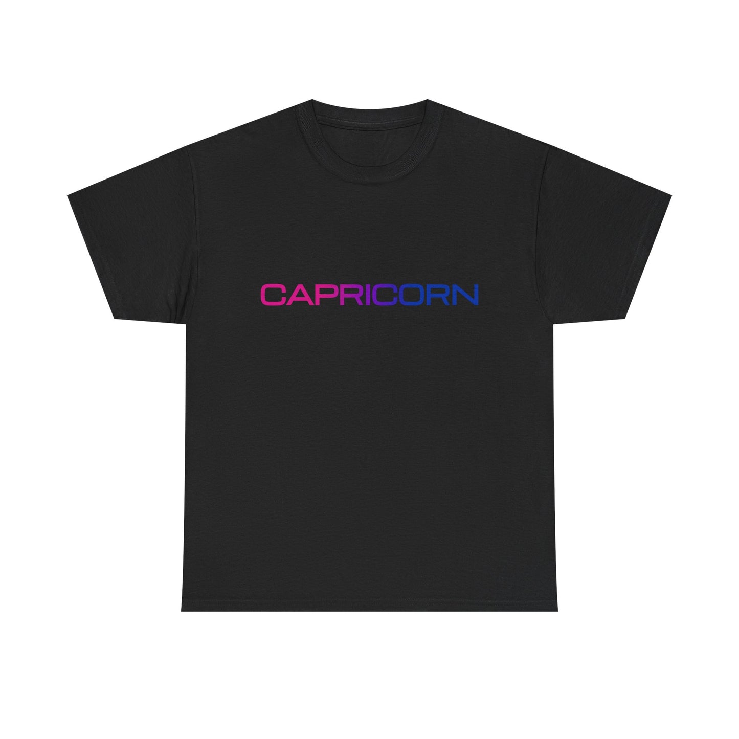 Capricorn Zodiac Heavy Cotton Tee | Unisex Astrology Shirt, Bisexual Flag Colors, Text Only