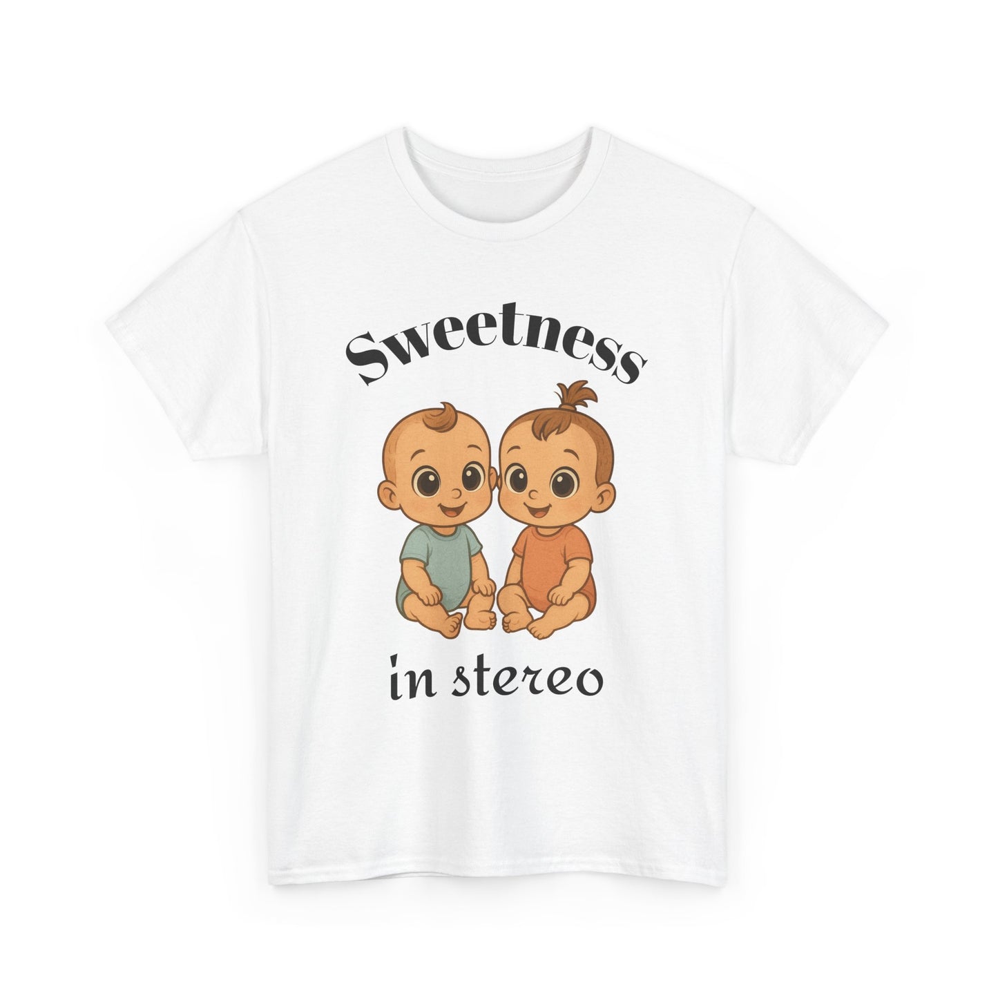 👯 Sweetness in Stereo – Adorable Gemini Zodiac T-Shirt | Astrology Graphic Tee with Cartoon Twins