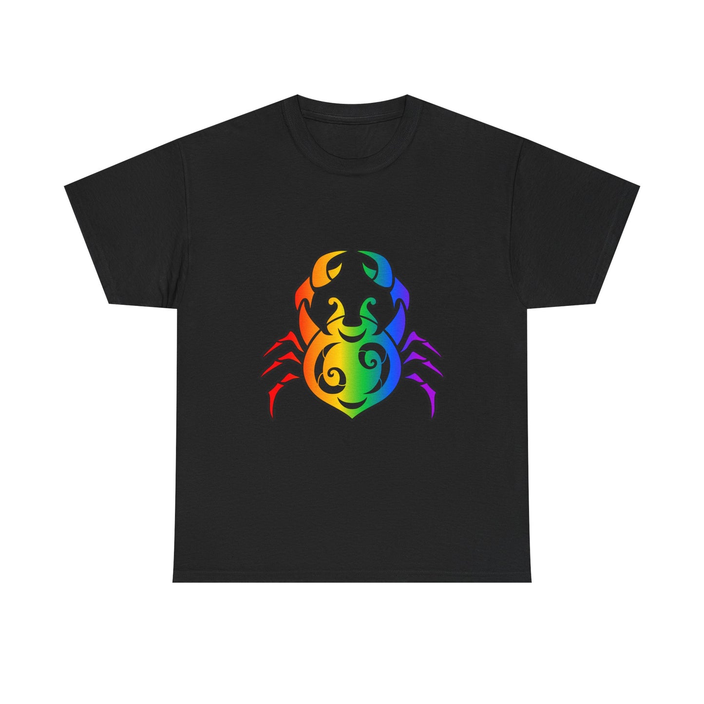Cancer Zodiac Heavy Cotton Tee | Unisex Astrology Shirt, Classic Rainbow, Image Only