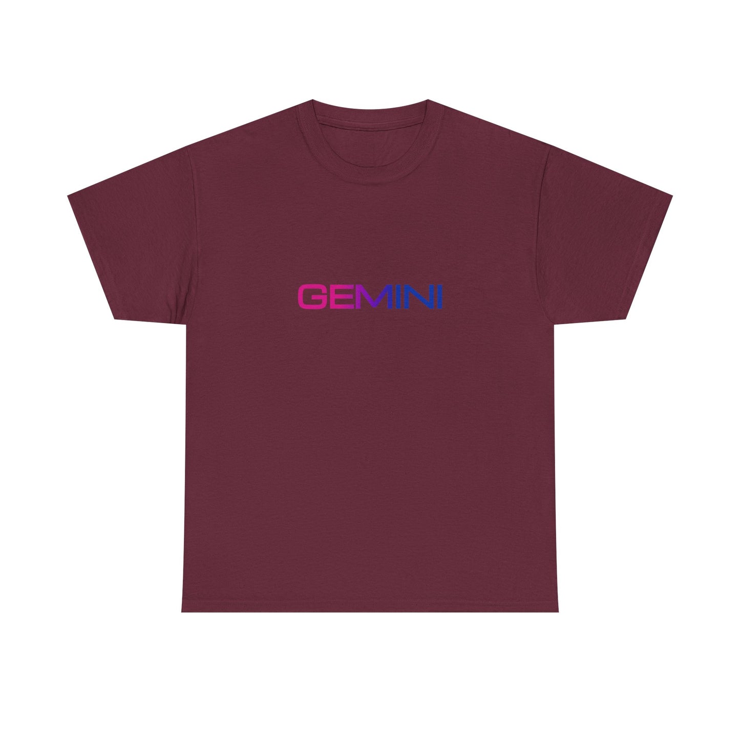 Gemini Zodiac Heavy Cotton Tee | Unisex Astrology Shirt, Bisexual Flag Colors, Text Only