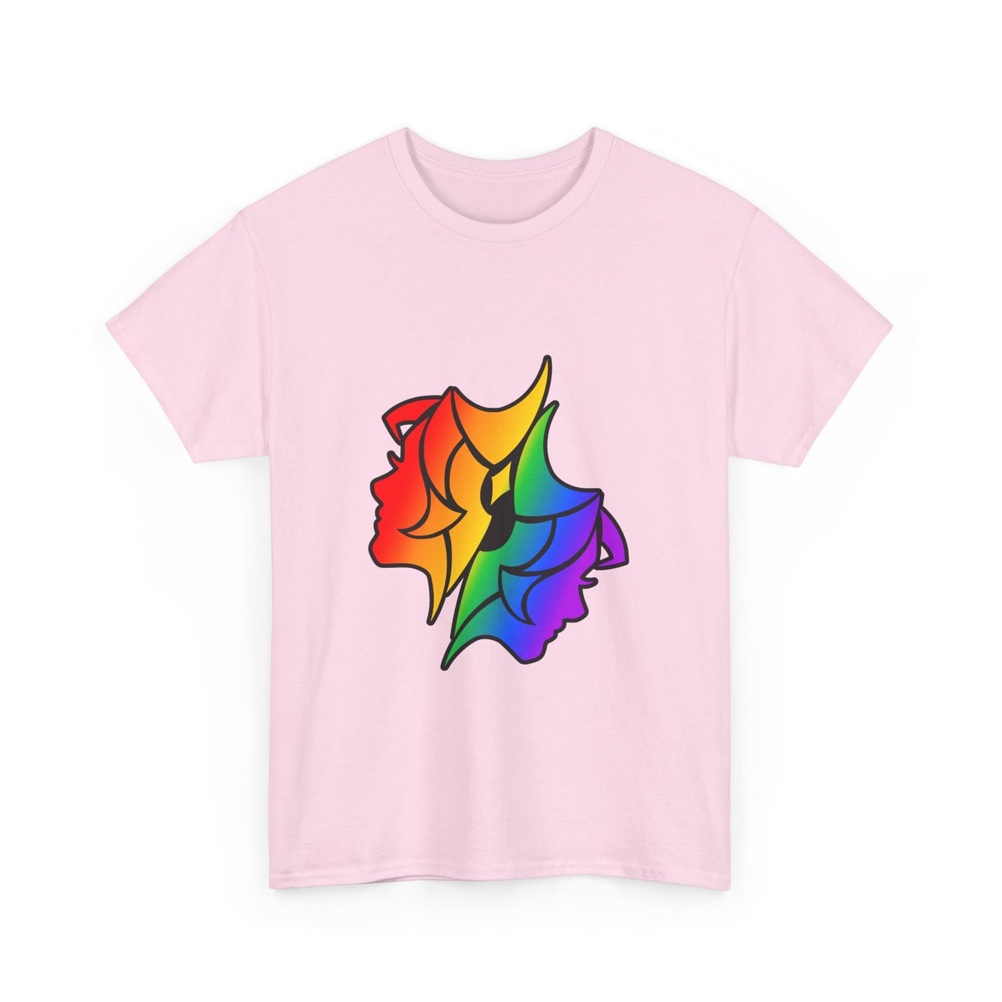 Gemini Zodiac Heavy Cotton Tee | Unisex Astrology Shirt, Classic Rainbow, Image Only