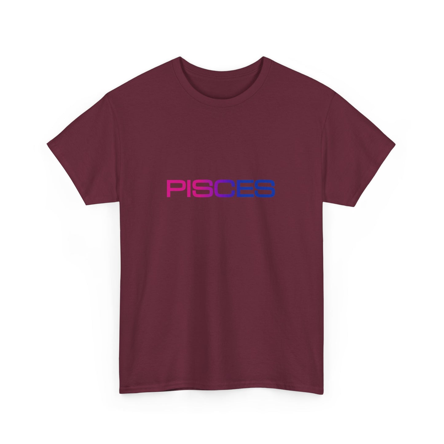 Pisces Zodiac Heavy Cotton Tee | Unisex Astrology Shirt, Bisexual Flag Colors, Text Only