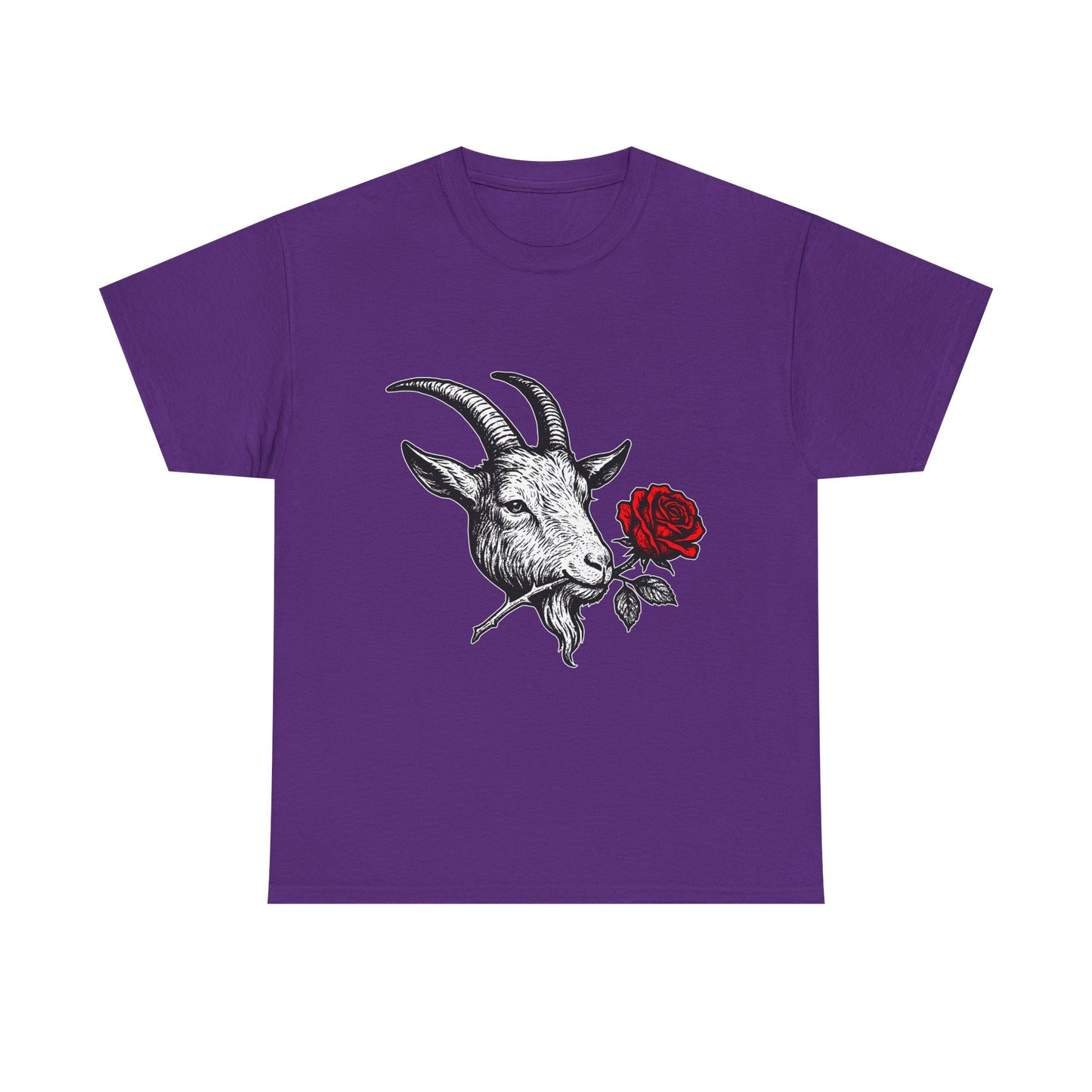 Capricorn Zodiac Heavy Cotton Tee | Unisex Astrology Shirt, Gothic Rose Image