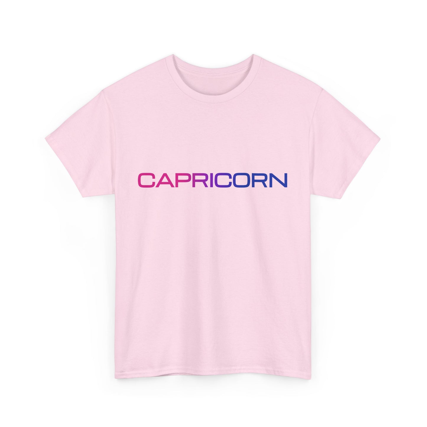 Capricorn Zodiac Heavy Cotton Tee | Unisex Astrology Shirt, Bisexual Flag Colors, Text Only