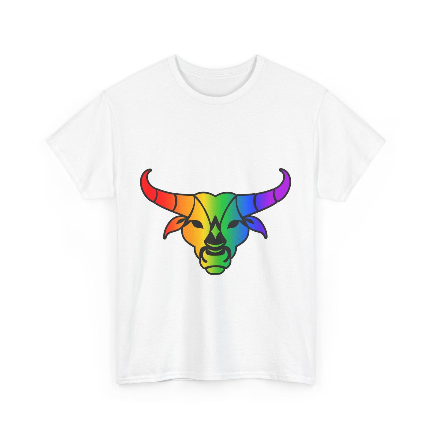 Taurus Zodiac Heavy Cotton Tee | Unisex Astrology Shirt, Classic Rainbow, Image Only