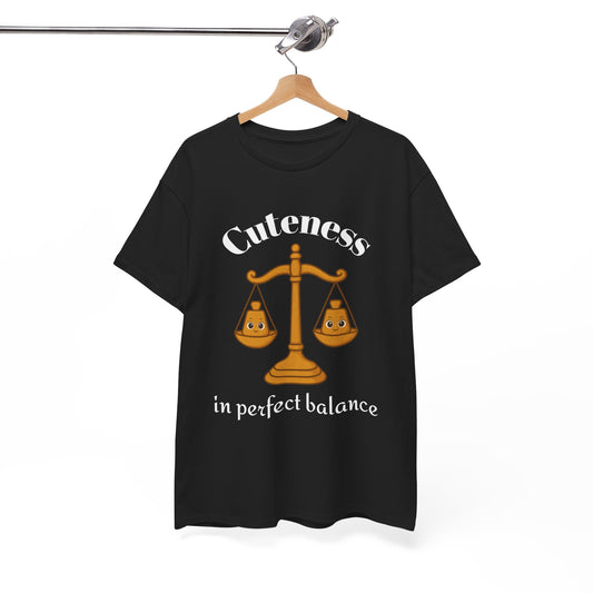 Cuteness in Perfect Balance - Adorable Libra Zodiac T-Shirt | Astrology Graphic Tee with Cartoon Balance