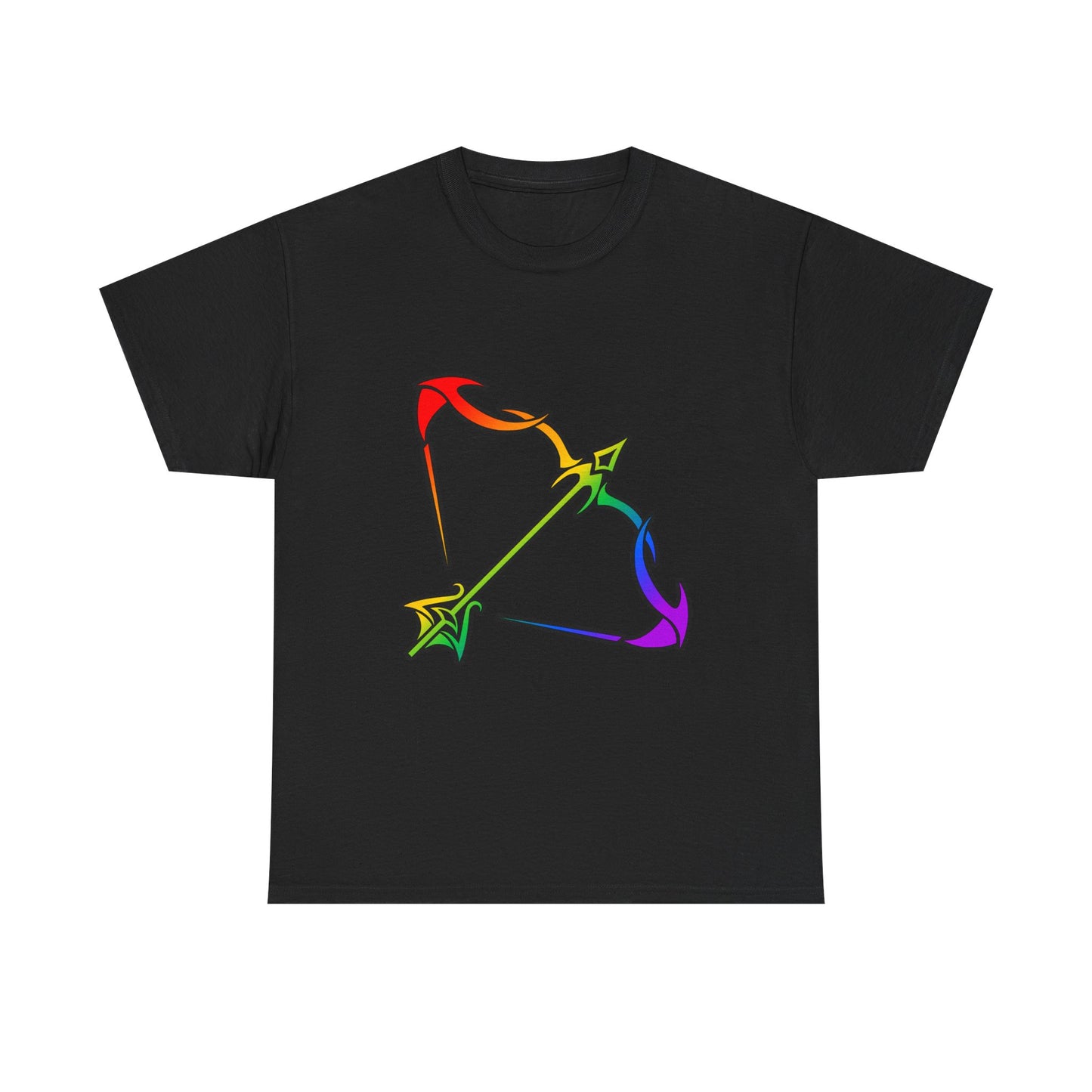 Sagittarius Zodiac Heavy Cotton Tee | Unisex Astrology Shirt, Classic Rainbow, Image Only