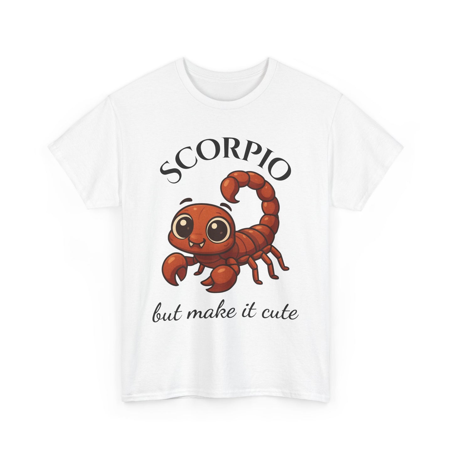 Scorpio But Make It Cute- Adorable Zodiac T-Shirt | Astrology Graphic Tee with Cartoon Scorpion