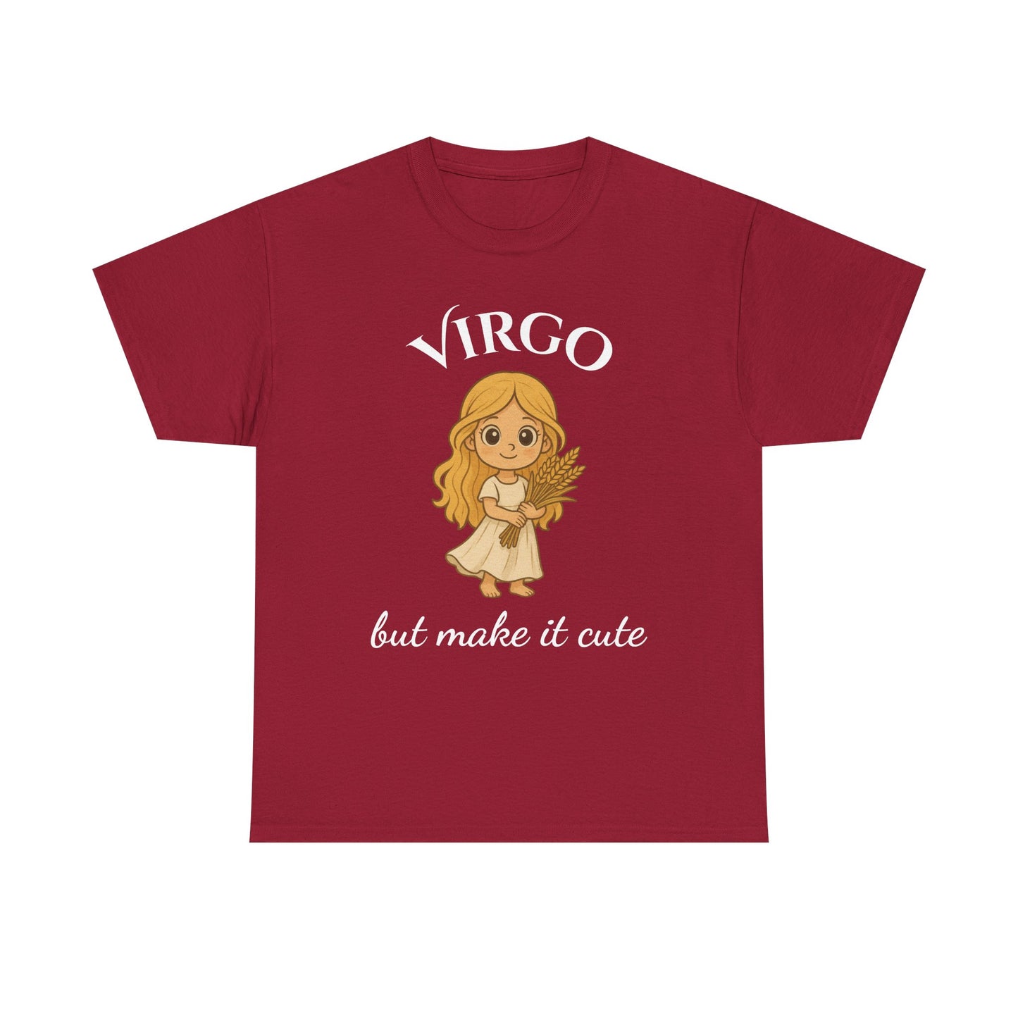 Virgo but make it cute - Adorable Zodiac T-Shirt | Astrology Graphic Tee with Cartoon Girl