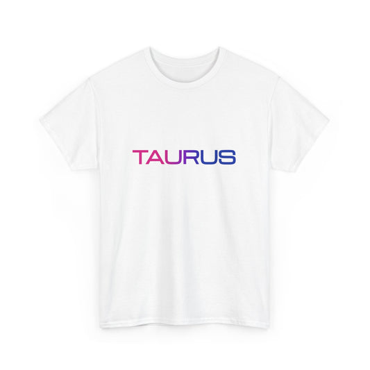 Taurus Zodiac Heavy Cotton Tee | Unisex Astrology Shirt, Bisexual Flag Colors, Text Only