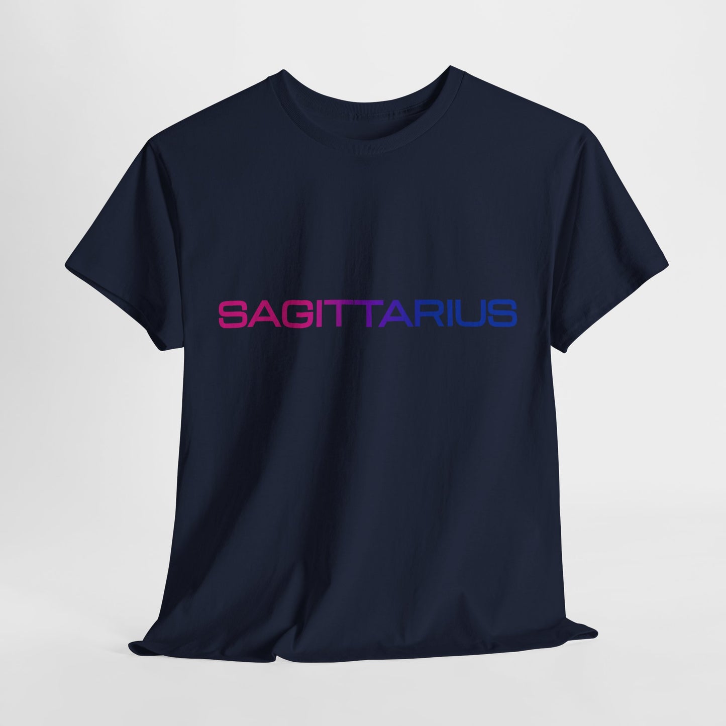 Sagittarius Zodiac Heavy Cotton Tee | Unisex Astrology Shirt, Bisexual Flag Colors, Text Only