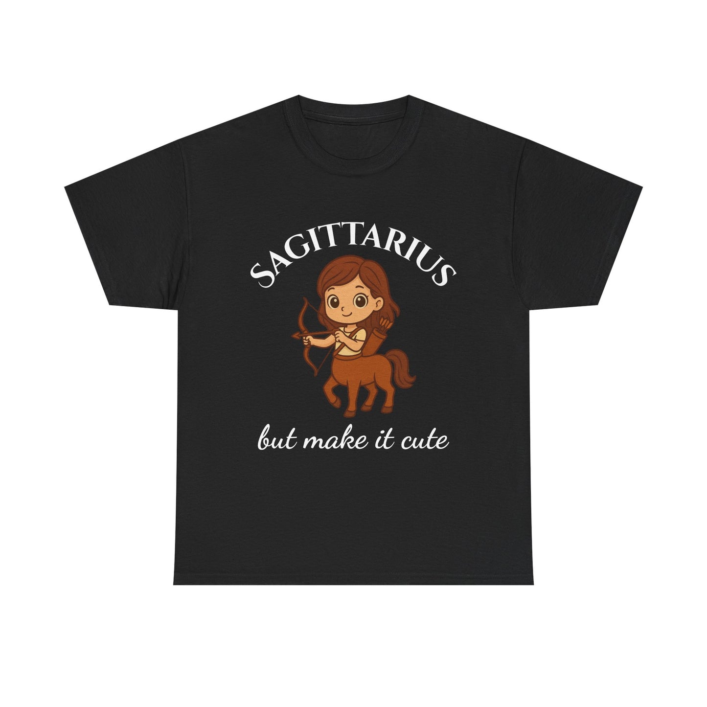 Sagittarius But Make It Cute - Adorable Zodiac T-Shirt | Astrology Graphic Tee with Cartoon Centaur
