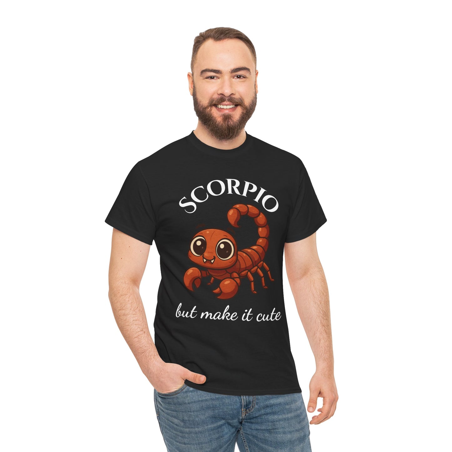 Scorpio But Make It Cute- Adorable Zodiac T-Shirt | Astrology Graphic Tee with Cartoon Scorpion