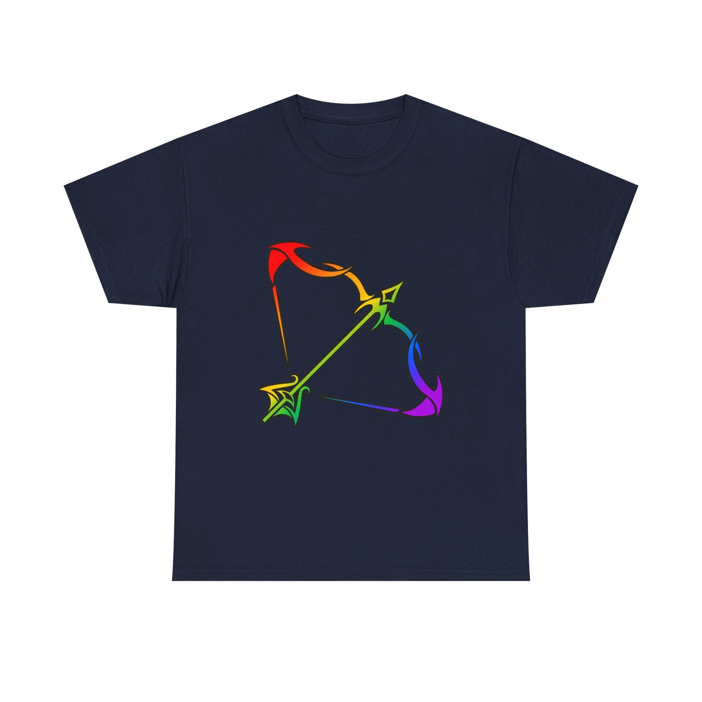 Sagittarius Zodiac Heavy Cotton Tee | Unisex Astrology Shirt, Classic Rainbow, Image Only