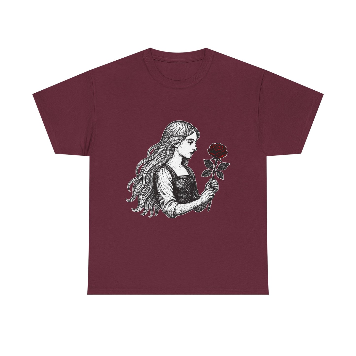 Virgo Zodiac Heavy Cotton Tee | Unisex Astrology Shirt, Gothic Rose Image