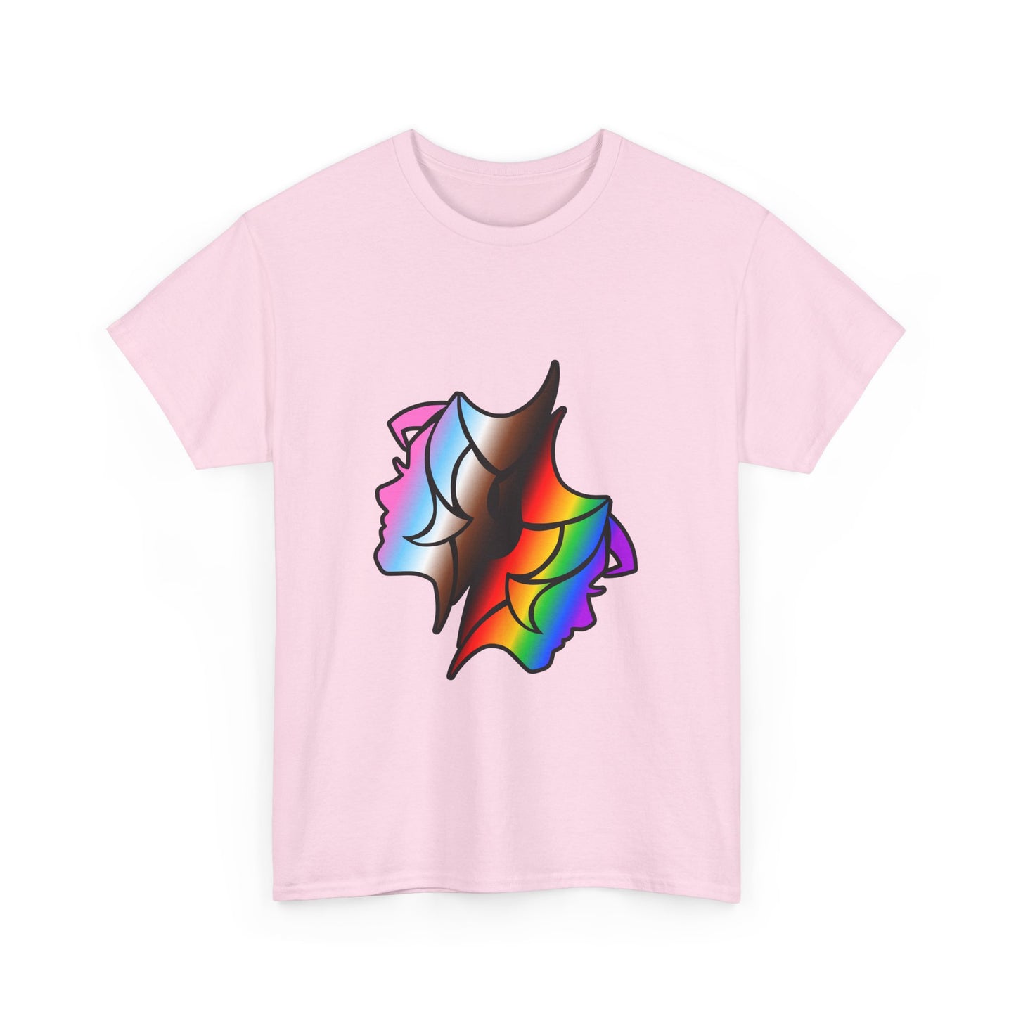 Gemini Zodiac Heavy Cotton Tee | Unisex Astrology Shirt, Progress Pride Flag Colors, Image Only