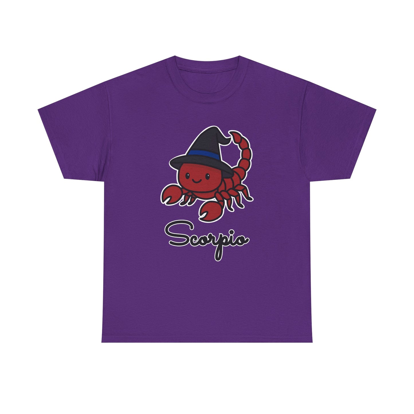 Scorpio Astrology T-Shirt – Cute Cartoon Scorpion with Witch's Hat Zodiac Graphic Tee