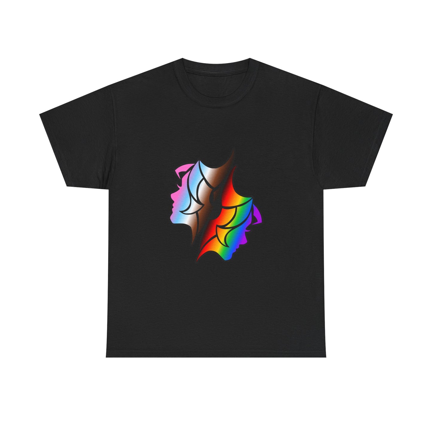Gemini Zodiac Heavy Cotton Tee | Unisex Astrology Shirt, Progress Pride Flag Colors, Image Only