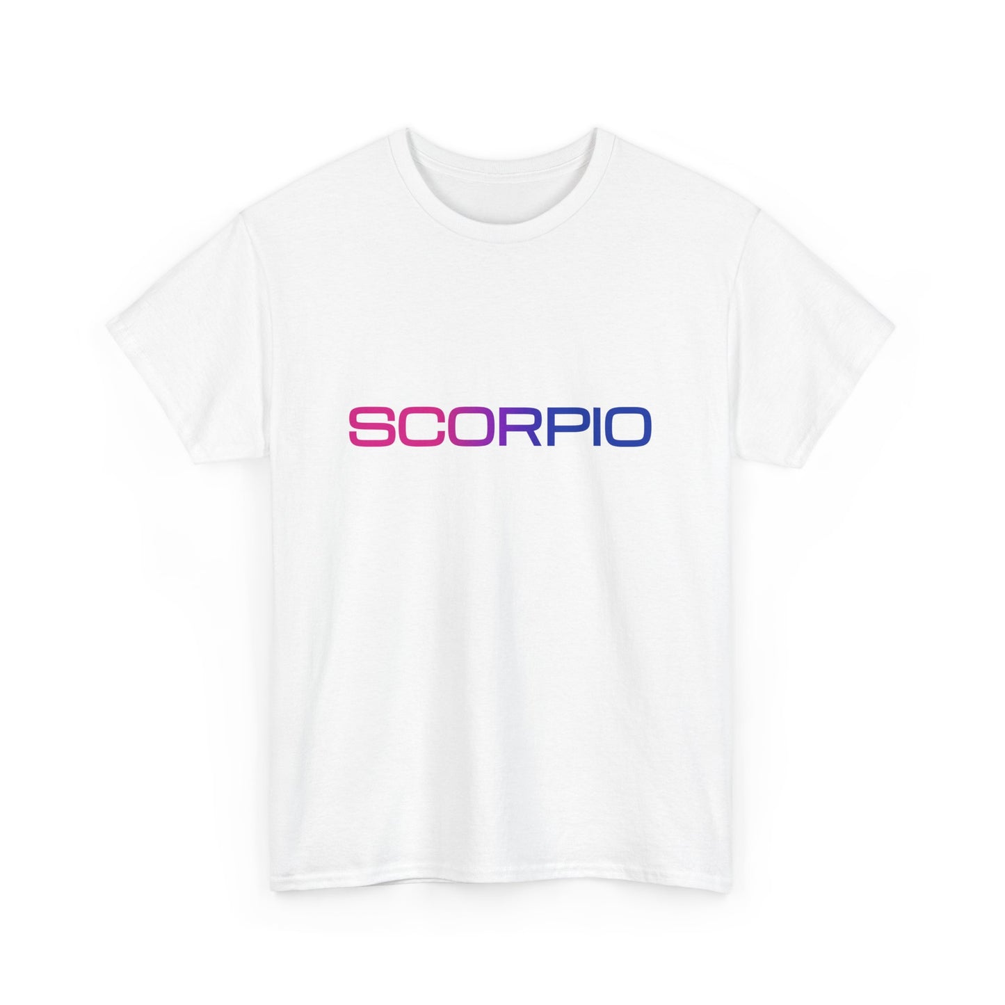 Scorpio Zodiac Heavy Cotton Tee | Unisex Astrology Shirt, Bisexual Flag Colors, Text Only