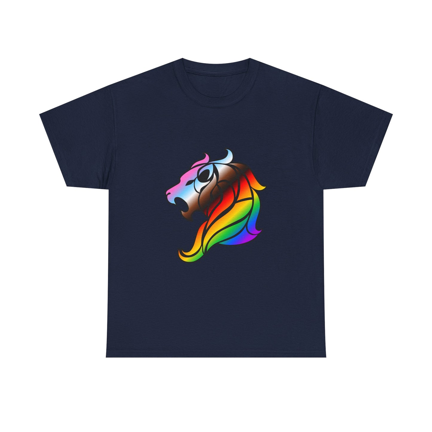 Leo Zodiac Heavy Cotton Tee | Unisex Astrology Shirt, Progress Pride Flag Colors, Image Only