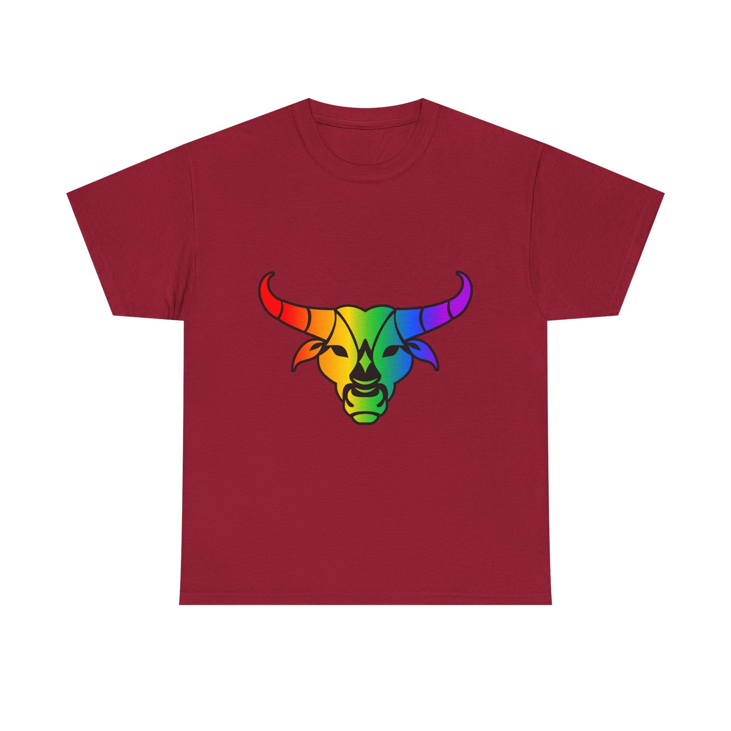 Taurus Zodiac Heavy Cotton Tee | Unisex Astrology Shirt, Classic Rainbow, Image Only