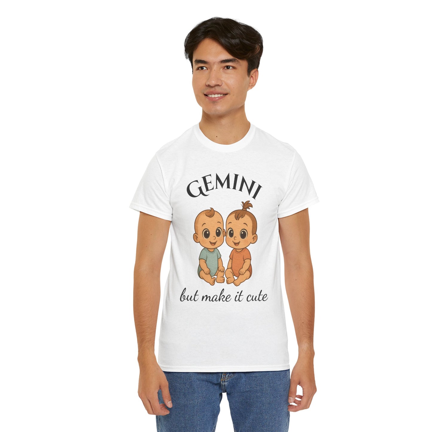 👯 Gemini but Make It Cute – Adorable Gemini Zodiac T-Shirt | Astrology Graphic Tee with Cartoon Twins