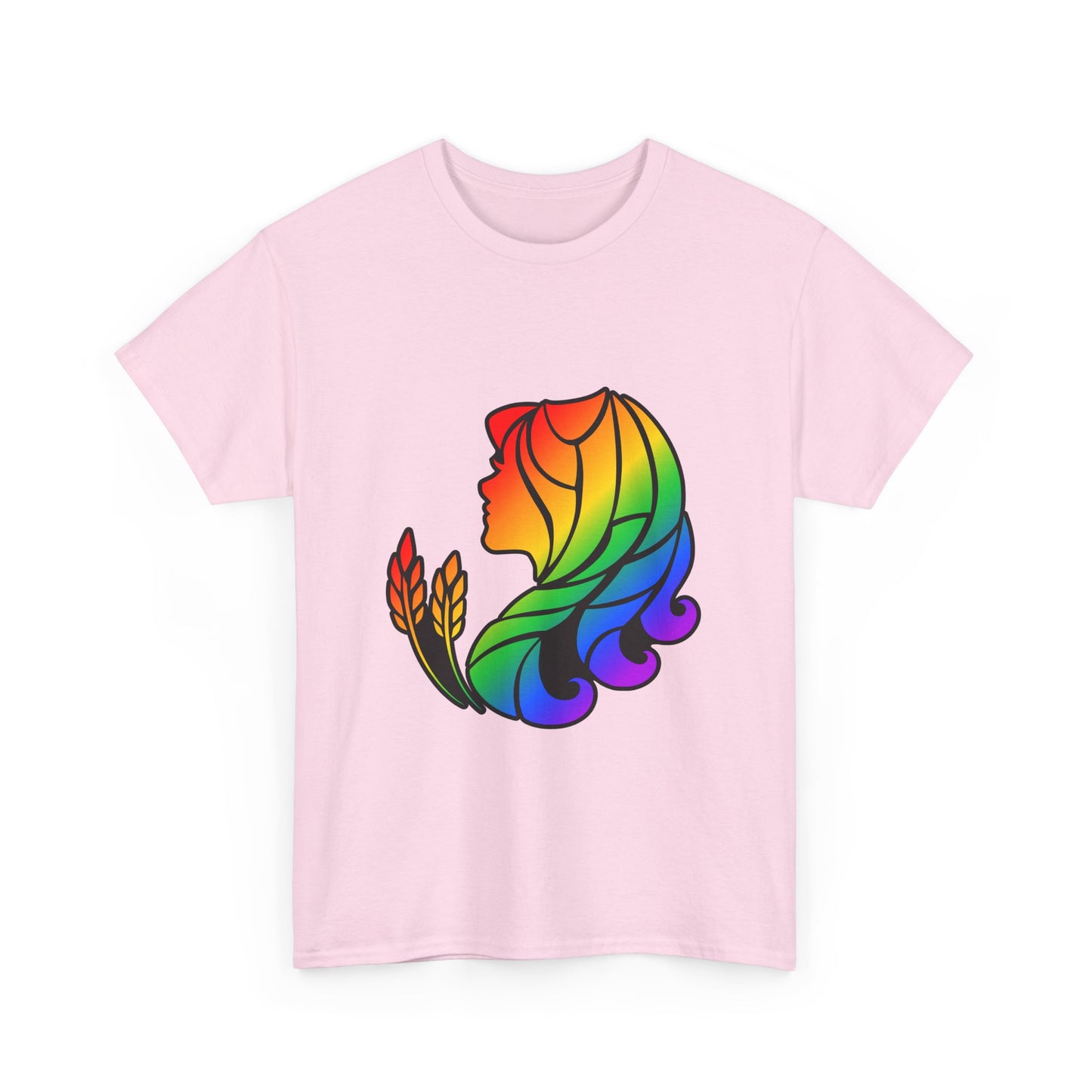 Virgo Zodiac Heavy Cotton Tee | Unisex Astrology Shirt, Classic Rainbow, Image Only